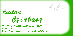 andor czirbusz business card